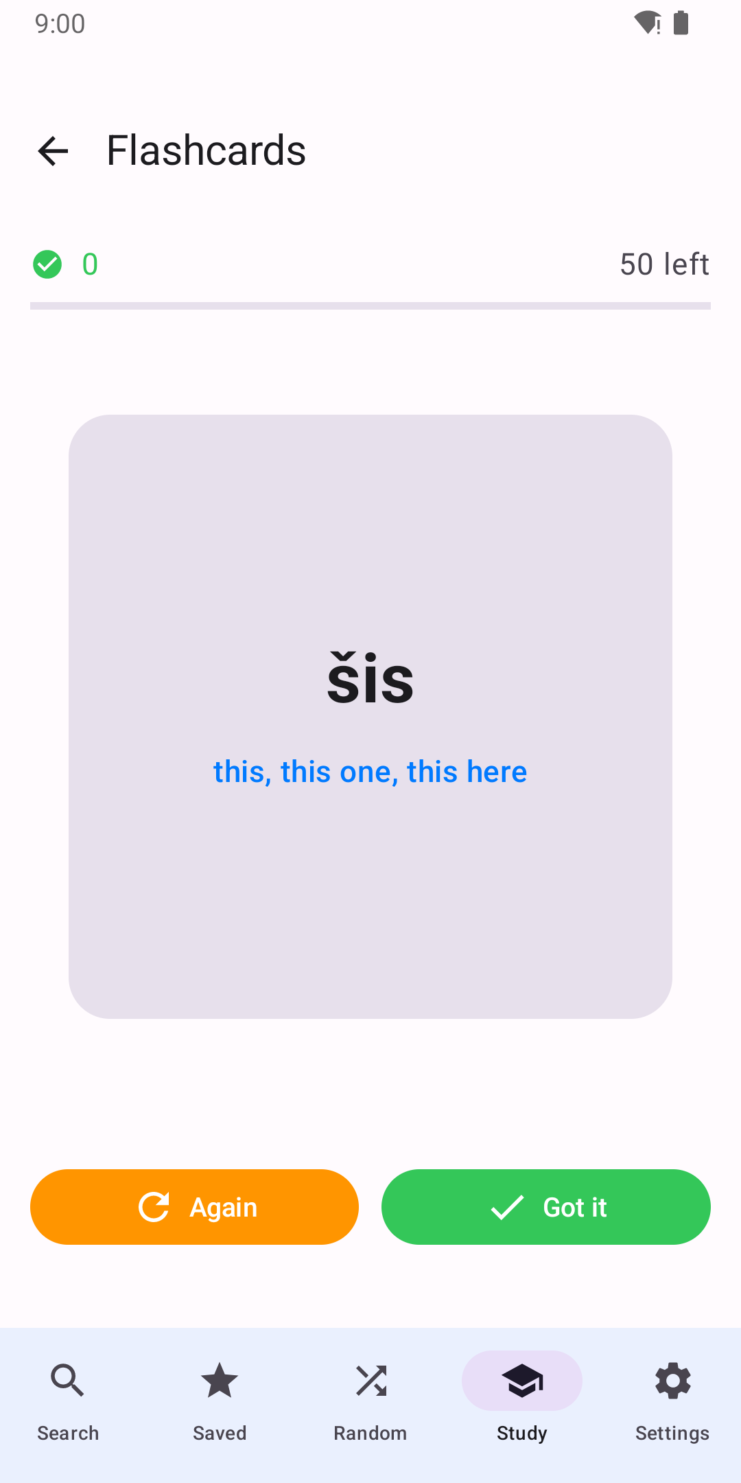 Lithuanian Dictionary — flashcard study